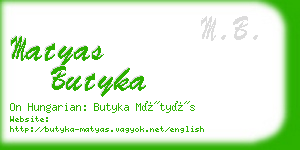 matyas butyka business card